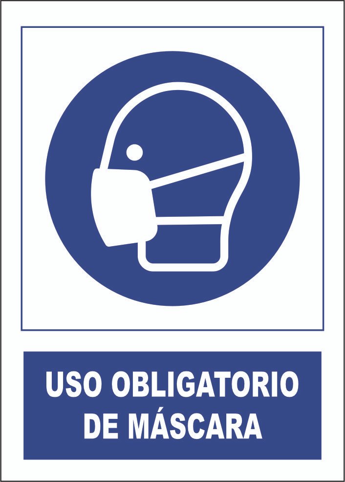 Señalética “uso Obligatorio De Máscara” Mx 2752